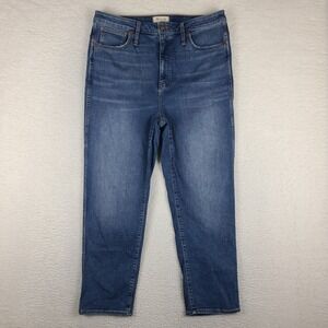 MADEWELL Jeans Womens 33 Blue Curvy Stovepipe High Rise Medium Wash Denim *